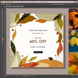 screenshot of graphic design program used to design a flyer